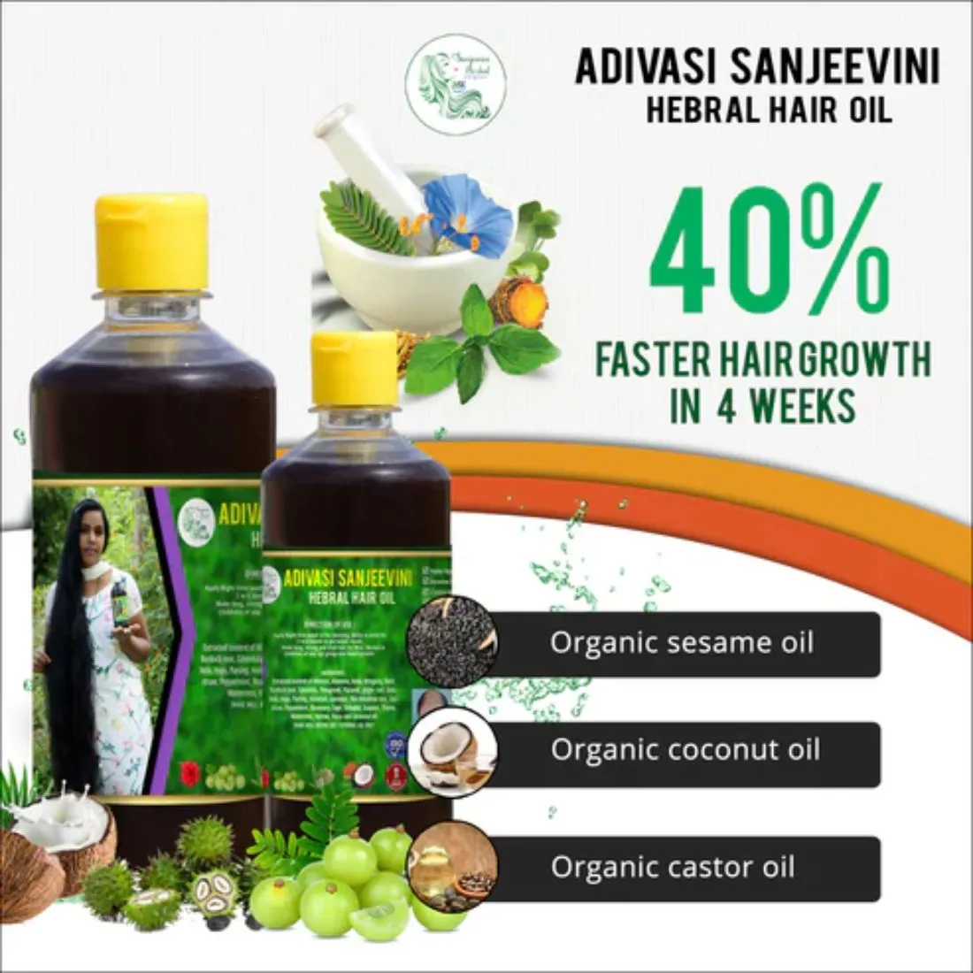 Adivasi Jeeva Sanjeevini Herbal Hair Growth oil - Ayurvedic Hair Growth oil - Image 4
