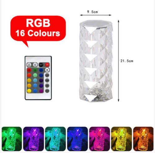 Crystal Table Rose Lamp - Image 3