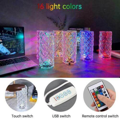 Crystal Table Rose Lamp - Image 6