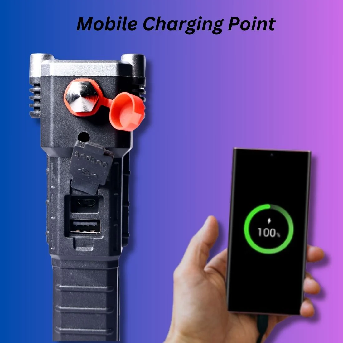 Portable Rechargeable Torch with Powerbank - Image 4