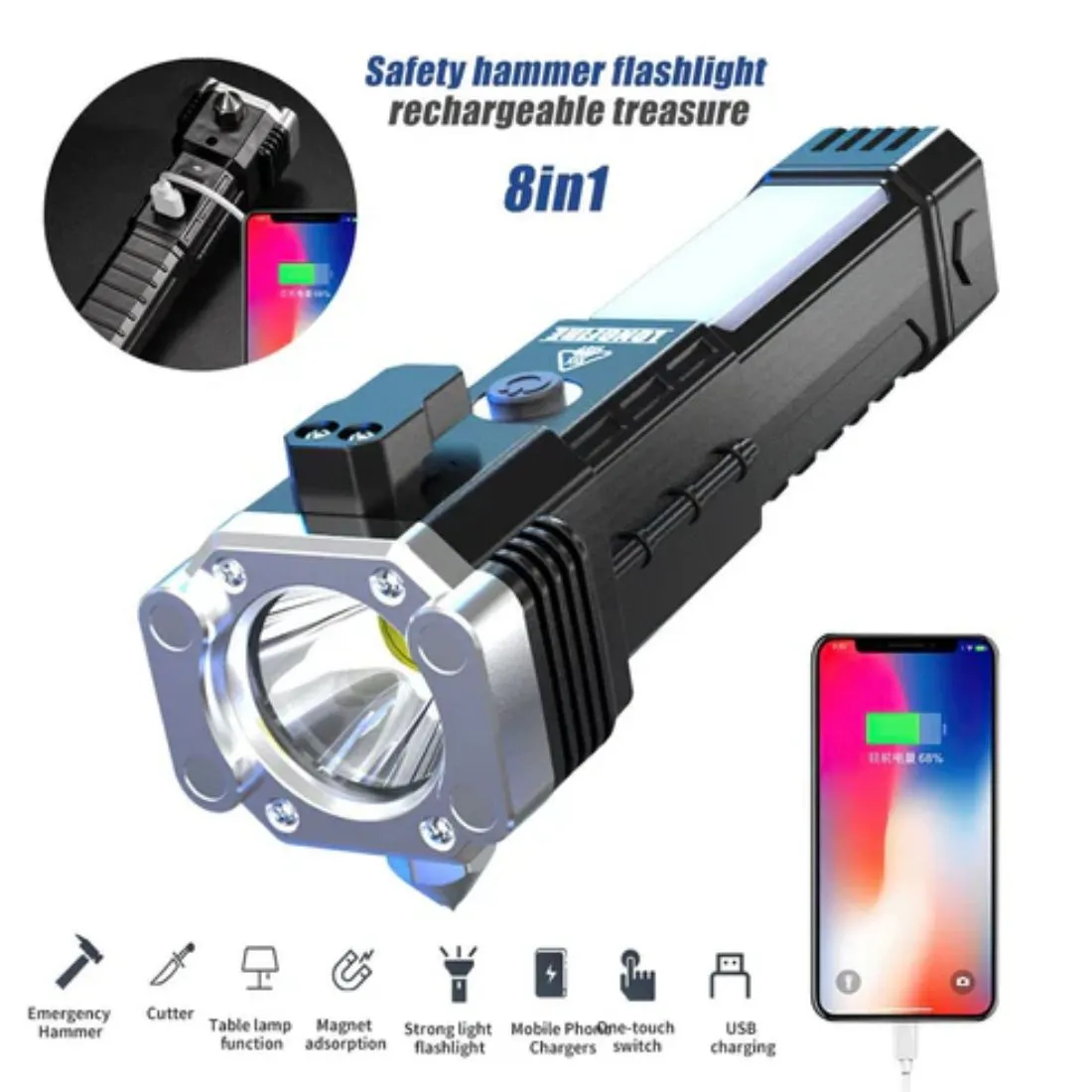 Portable Rechargeable Torch with Powerbank - Image 5